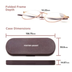 Hayden Super Flat Reading Glasses -Luxe Glasses Shop HaydenGOLDDiagram 39708.1673246994